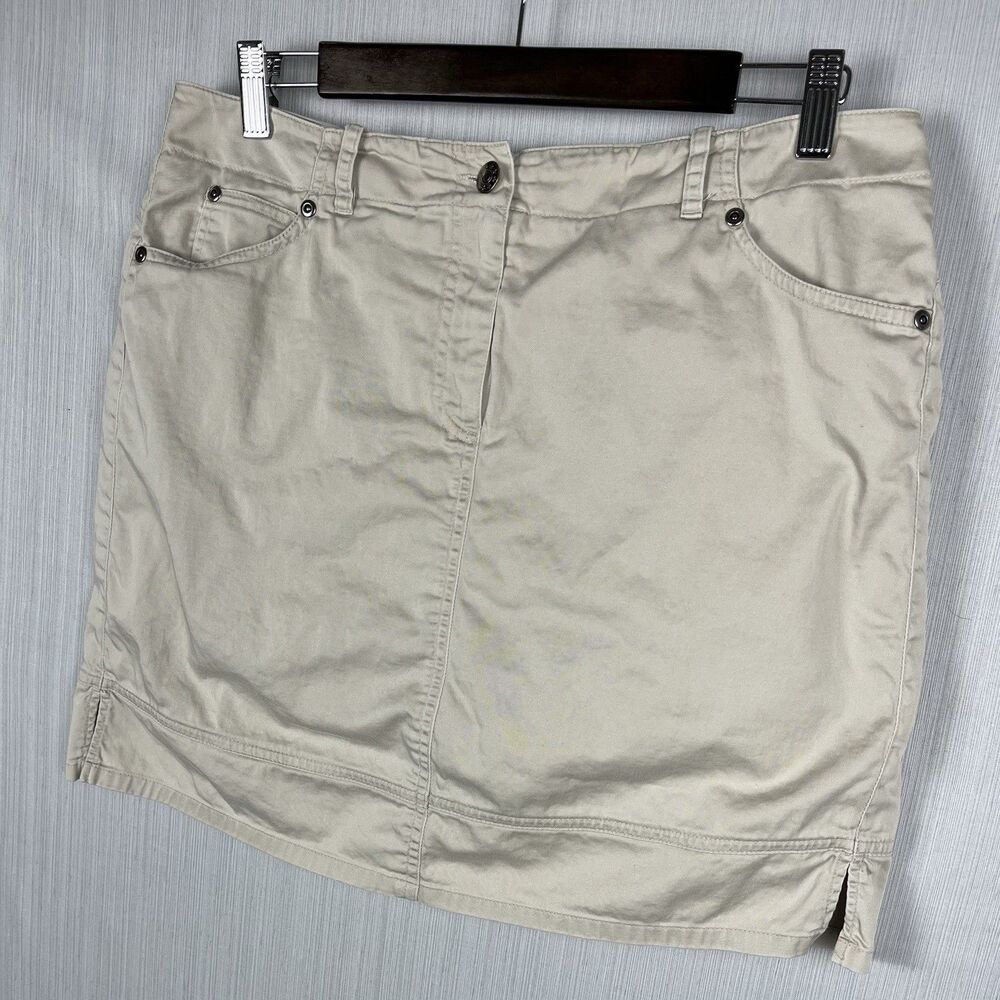 Y2K Bamboo‎ Trader's Skort Women's 10P Khaki Stretch Cotton Classic Modest Mini
